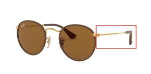 Original Ray-Ban RB3475Q Round Craft Bügel, Farbe 9041 · Leather braun