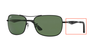 Original Ray-Ban RB3515 Bügel, Farbe 006 · Schwarz matt