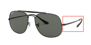 Original Ray-Ban RB3561 The General Bügel, Farbe 002 · Schwarz