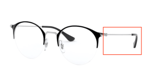 Original Ray-Ban RB3578V Sehbrillen Bügel, Farbe 2861 · Oben schwarz auf silber