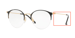 Original Ray-Ban RB3578V Sehbrillen Bügel, Farbe 2890 · Gold oben auf schwarz