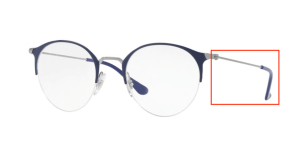 Original Ray-Ban RB3578V Sehbrillen Bügel, Farbe 2906 · Gunmetal/blau glänzend