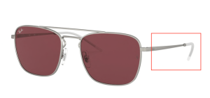 Original Ray-Ban RB3588 Bügel, Farbe 9116 · Rubber silber