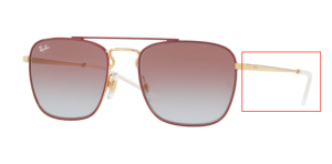 Original Ray-Ban RB3588 Bügel, Farbe 9060 · Gold oben auf bordeaux