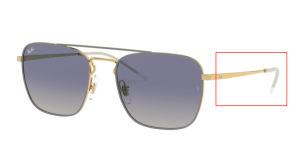 Original Ray-Ban RB3588 Bügel, Farbe 9063 · Gold oben auf grau hell