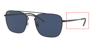 Original Ray-Ban RB3588 Bügel, Farbe 9014 · Schwarz rubber