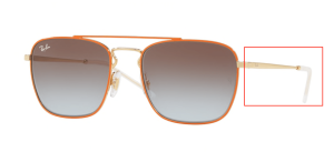 Original Ray-Ban RB3588 Bügel, Farbe 9061 · Gold oben auf orange
