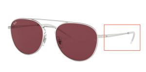 Original Ray-Ban RB3589 Bügel, Farbe 9116 · Rubber silber