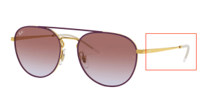 Original Ray-Ban RB3589 Bügel, Farbe 9059 · Gold oben auf violett