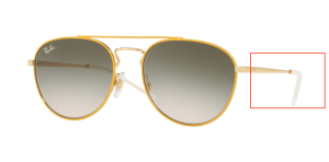 Original Ray-Ban RB3589 Bügel, Farbe 9058 · Gold oben auf gelb