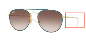 Original Ray-Ban RB3589 Bügel, Farbe 9056 · Gold oben auf grün