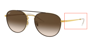 Original Ray-Ban RB3589 Bügel, Farbe 9055 · Gold oben auf braun