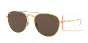 Original Ray-Ban RB3589 Bügel, Farbe 9013 · Rubber gold