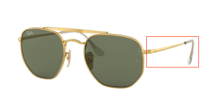 Original Ray-Ban RB3648 The Marshal Bügel, Farbe 001 · Gold