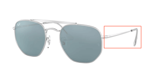 Original Ray-Ban RB3648 The Marshal Bügel, Farbe 003 · Silber