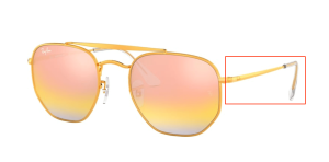 Original Ray-Ban RB3648 The Marshal Bügel, Farbe 9001 · Hell bronze