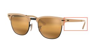 Original Ray-Ban RB3716 Clubmaster Metal Bügel, Farbe 9157 · Schwarz auf oben matt beige