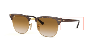 Original Ray-Ban RB3716 Clubmaster Metal Bügel, Farbe 9008 · Gold oben Havanna