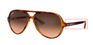 Original Ray-Ban RB4125 Cats Bügel, Farbe 820 · Stripped rot Havanna