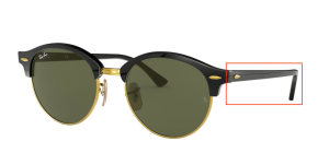 Original Ray-Ban RB4246 Clubround Bügel, Farbe 901 · Schwarz