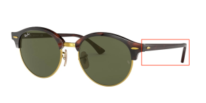 Original Ray-Ban RB4246 Clubround Bügel, Farbe 990 · Rot Havanna
