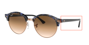 Original Ray-Ban RB4246 Clubround Bügel, Farbe 1256 · Gesprenkelt braun/blau