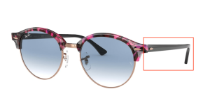 Original Ray-Ban RB4246 Clubround Bügel, Farbe 1257 · Gesprenkelt grau/violett