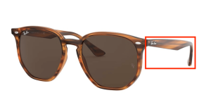 Original Ray-Ban RB4306 Bügel, Farbe 820 · Stripped rot Havanna
