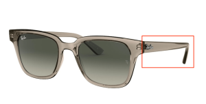 Original Ray-Ban RB4323 Bügel, Farbe 6449 · Transparent grau