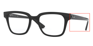 Original Ray-Ban RB4323V Sehbrillen Bügel, Farbe 2000 · Schwarz glänzend
