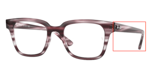 Original Ray-Ban RB4323V Sehbrillen Bügel, Farbe 8040 · Gestreift bordeaux Havanna