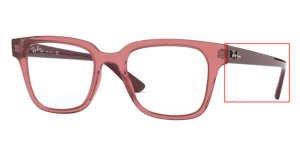 Original Ray-Ban RB4323V Sehbrillen Bügel, Farbe 5942 · Transparent rot hell