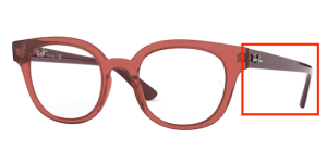 Original Ray-Ban RB4324V Bügel, Farbe 5942 · Transparent rot hell