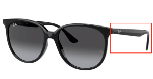 Original Ray-Ban RB4378 Bügel, Farbe 601 · Schwarz