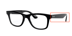 Original Ray-Ban RB4640V Sehbrillen Bügel, Farbe 2000 · Schwarz glänzend