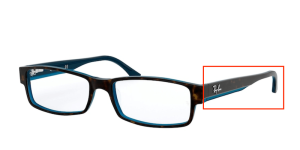 Original Ray-Ban RB5114 Sehbrillen Bügel, Farbe 5064 · Oben Havanna auf blau