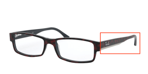 Original Ray-Ban RB5114 Sehbrillen Bügel, Farbe 5973 · Rot Havanna auf opal blau