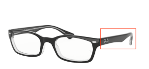 Original Ray-Ban RB5150V Sehbrillen Bügel, Farbe 2034 · Oben schwarz auf transparent