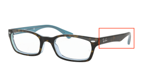 Original Ray-Ban RB5150V Sehbrillen Bügel, Farbe 5023 · Oben Havanna auf tr azure