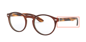Original Ray-Ban RB5283 Sehbrillen Bügel, Farbe 5677 · Oben braun Havanna/horn beige
