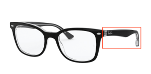 Original Ray-Ban RB5285 Sehbrillen Bügel, Farbe 2034 · Oben schwarz auf transparent