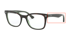 Original Ray-Ban RB5285 Sehbrillen Bügel, Farbe 2383 · Oben Havanna auf grün transp.