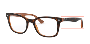 Original Ray-Ban RB5285 Sehbrillen Bügel, Farbe 5713 · Oben Havanna auf braun hell
