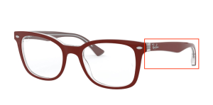 Original Ray-Ban RB5285 Sehbrillen Bügel, Farbe 5738 · Oben bordeux auf trasparent