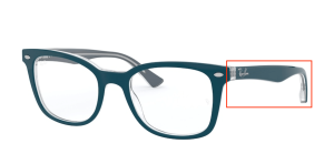 Original Ray-Ban RB5285 Sehbrillen Bügel, Farbe 5763 · Oben tuquoise auf trasparent
