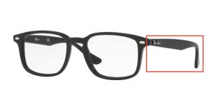 Original Ray-Ban RB5353 Sehbrillen Bügel, Farbe 2000 · Schwarz glänzend