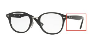 Original Ray-Ban RB5355 Sehbrillen Bügel, Farbe 2000 · Schwarz glänzend