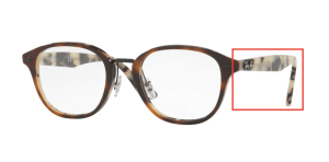 Original Ray-Ban RB5355 Sehbrillen Bügel, Farbe 5675 · Oben Havanna braun auf Havanna yel