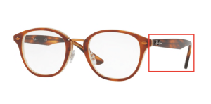 Original Ray-Ban RB5355 Sehbrillen Bügel, Farbe 5677 · Oben braun Havanna/horn beige