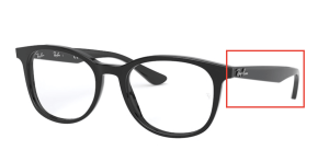 Original Ray-Ban RB5356 Sehbrillen Bügel, Farbe 2000 · Schwarz glänzend